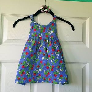 Strawberries on denim sundress